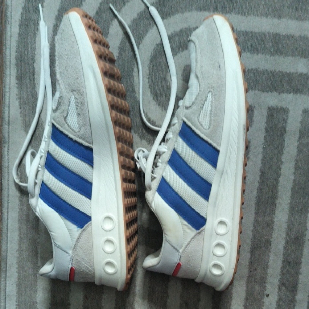 Adidas Gray and Blue Athletic Shoes